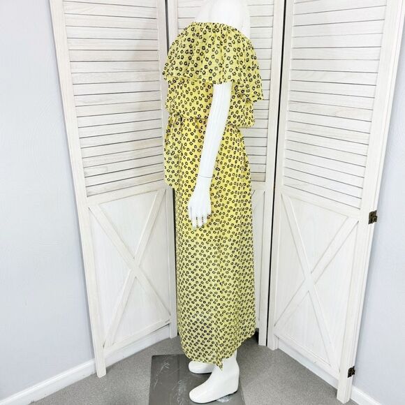 1. State Lavender Fields Floral Off The Shoulder Maxi Dress Yellow Medium - Picture 4 of 15